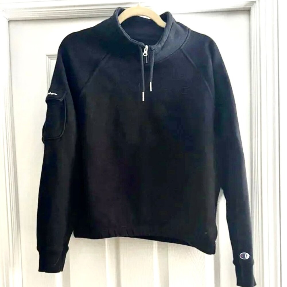 Champion Swearshirt Cropped 1/4 Zip Collar - XL